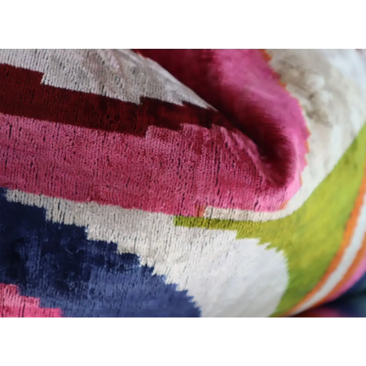 Canvello Multi Color Rainbow Handmade 16x24 Silk Velvet Pillow Organic Veg Dyed Down/Feather Filled - Canvello