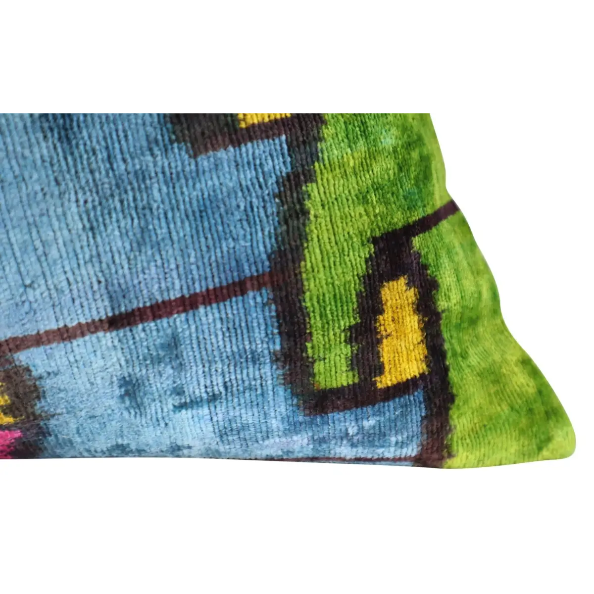 Canvello Multi Color Rainbow Handmade 16x24 Silk Velvet Pillow Organic Veg Dyed Down/Feather Filled - Canvello