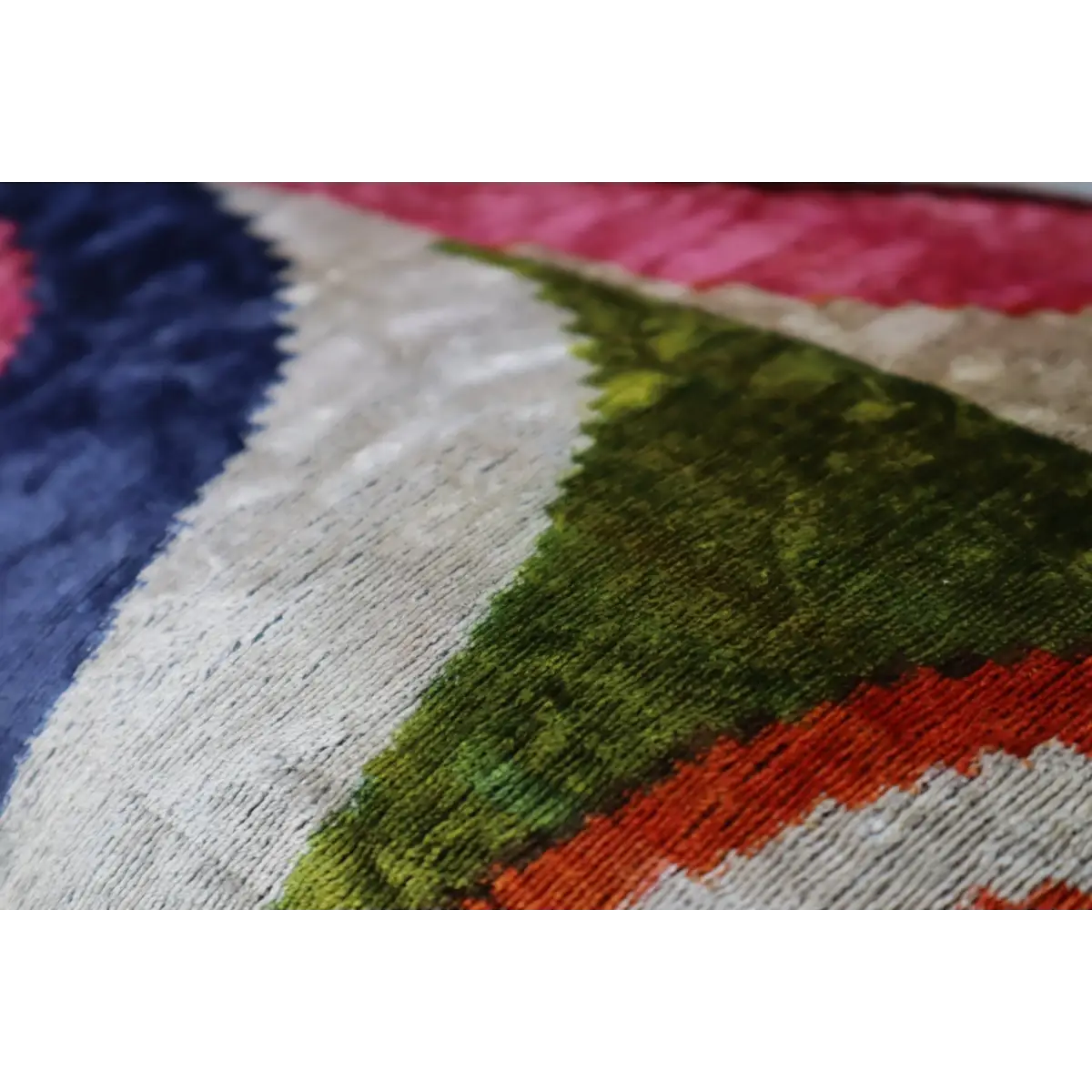 Canvello Multi Color Rainbow Handmade 16x24 Silk Velvet Pillow Organic Veg Dyed Down/Feather Filled - Canvello