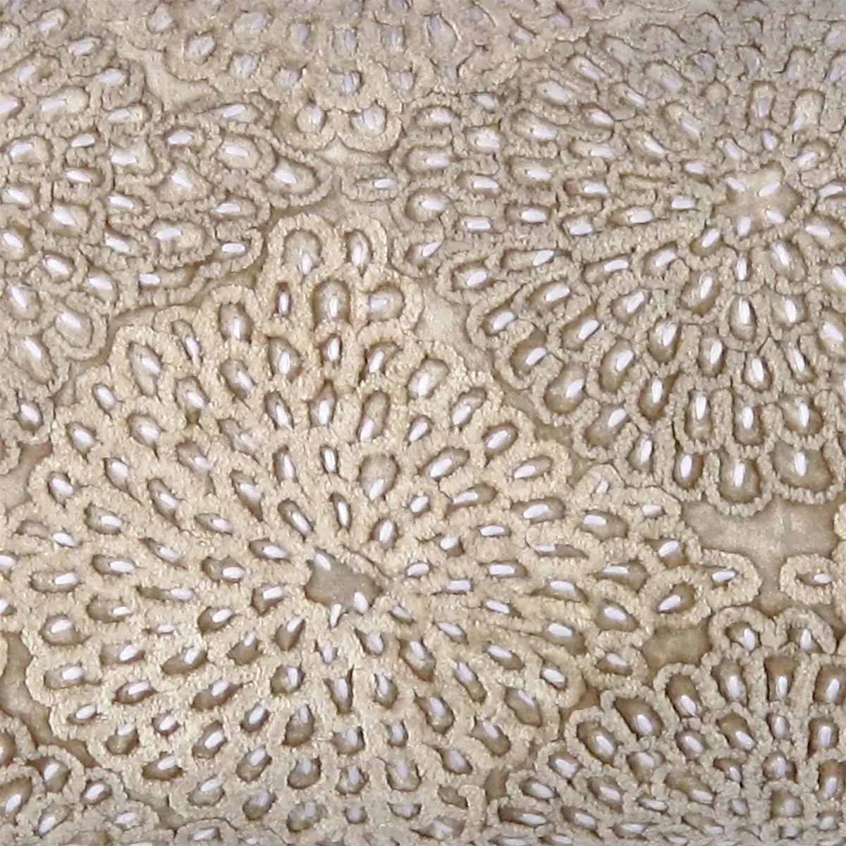 Canvello Naples Embroidered Pillow Beige/Taupe - Beige / 14’’ x 24’’ - Canvello