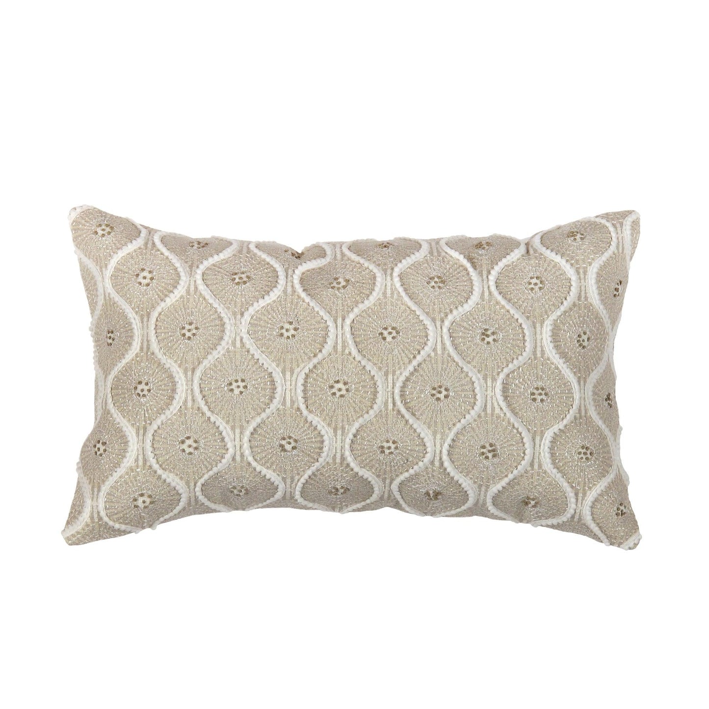 Coussin brodé Canvello Naples, beige/ivoire