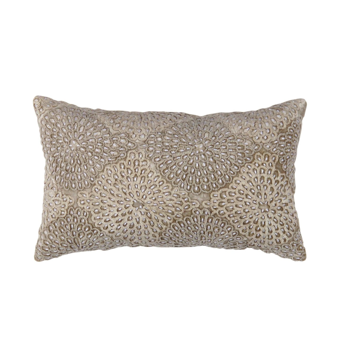 Coussin brodé Canvello Naples, beige/taupe