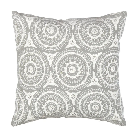 Canvello Naples Embroidered Pillow Grey/Ivory - Grey / 20’’ x 20’’ - Canvello