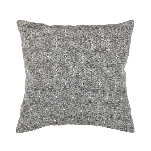 Canvello Naples Embroidered Pillow Grey/Ivory - Grey / 20’’ x 20’’ - Canvello