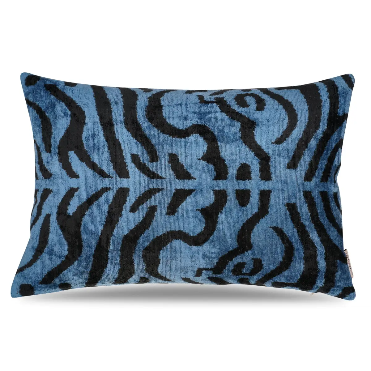 Canvello Naqvy Blue Luxury Tiger Print Throw Pillows | 16 x 24 in (40 x 60 cm) - Canvello