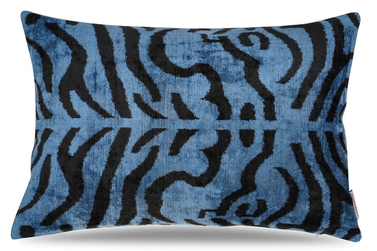 Canvello Naqvy Blue Luxury Tiger Print Throw Pillows | 16 x 24 in (40 x 60 cm)