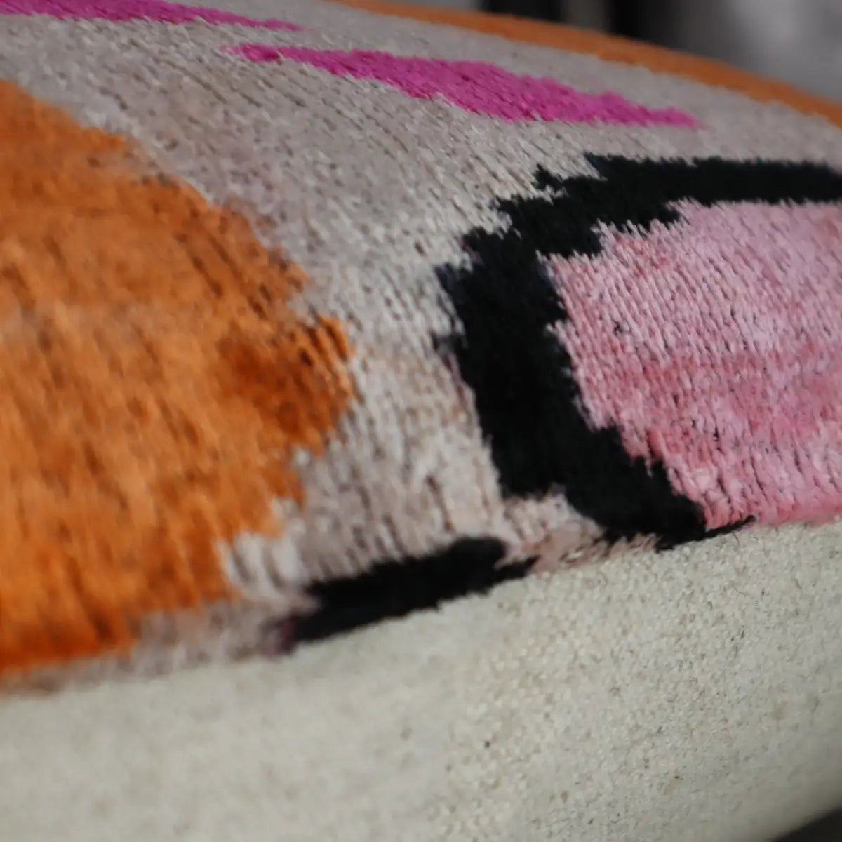 Canvello Orange Pink Handmade 16x24 Silk Velvet Pillow Organic Veg Dyed Down/Feather Filled - Canvello