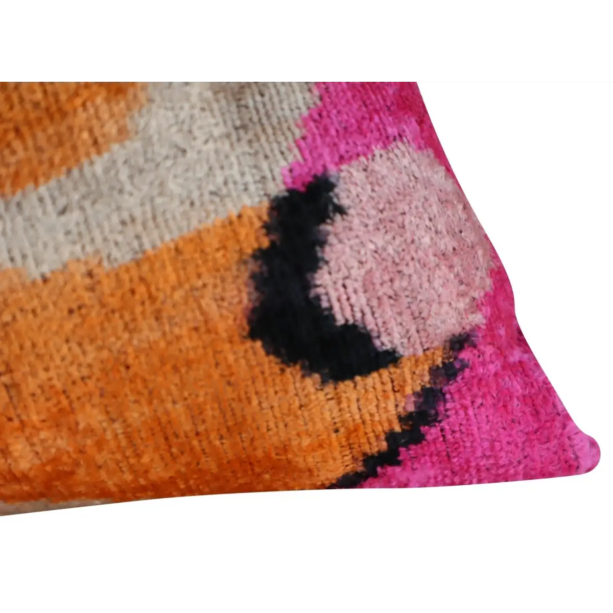 Canvello Orange Pink Handmade 16x24 Silk Velvet Pillow Organic Veg Dyed Down/Feather Filled - Canvello