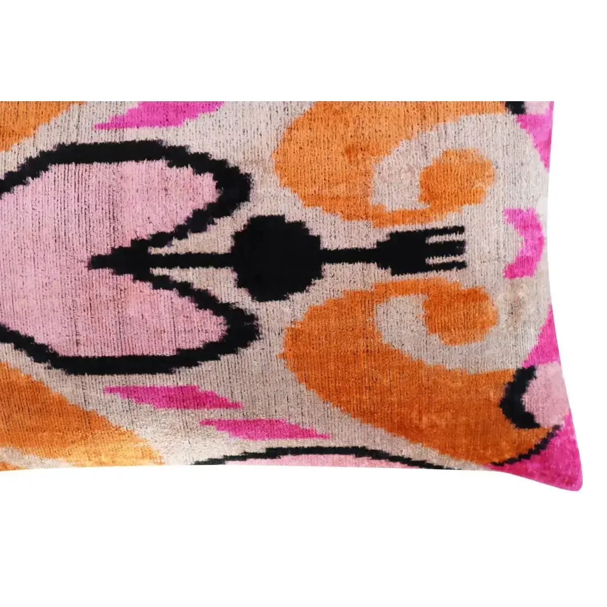 Canvello Orange Pink Handmade 16x24 Silk Velvet Pillow Organic Veg Dyed Down/Feather Filled - Canvello