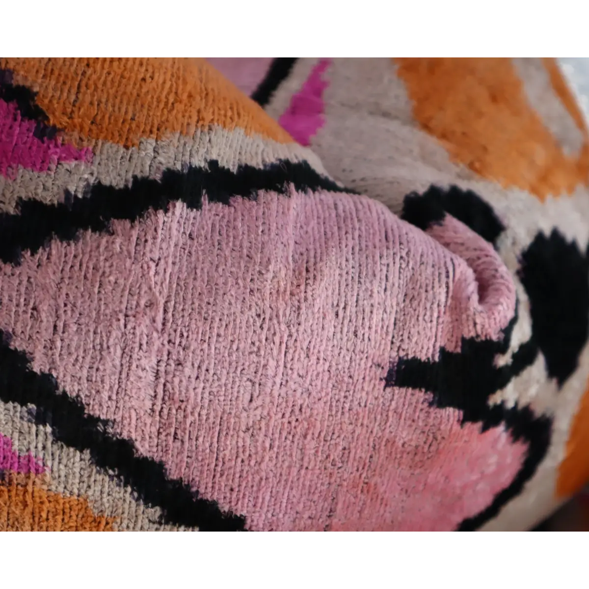 Canvello Orange Pink Handmade 16x24 Silk Velvet Pillow Organic Veg Dyed Down/Feather Filled - Canvello