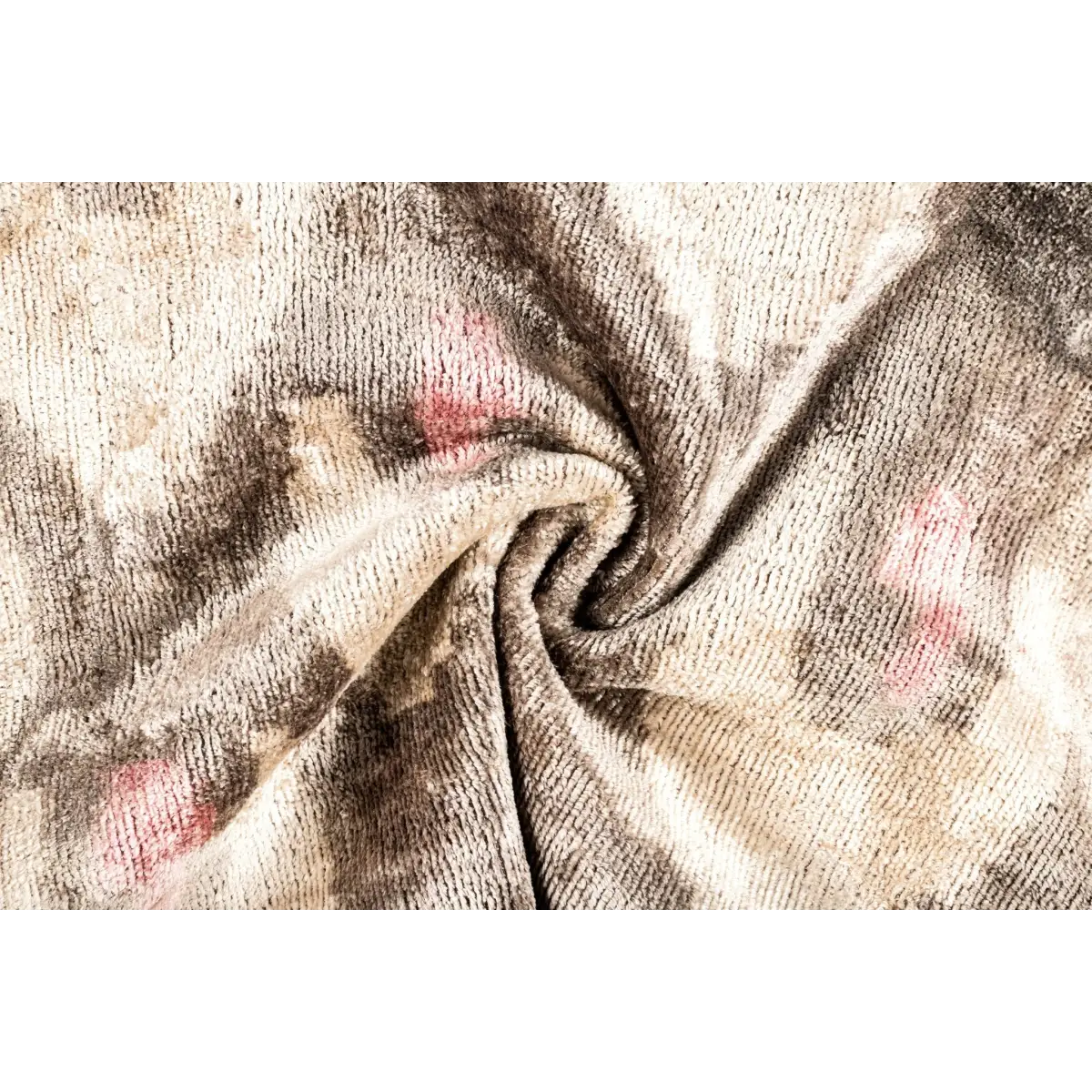 Canvello Organic Handmade Silk Velvet Pillow: 16x24 Inches with Premium Down Feather Insert - Luxury Gray Ivory Pink