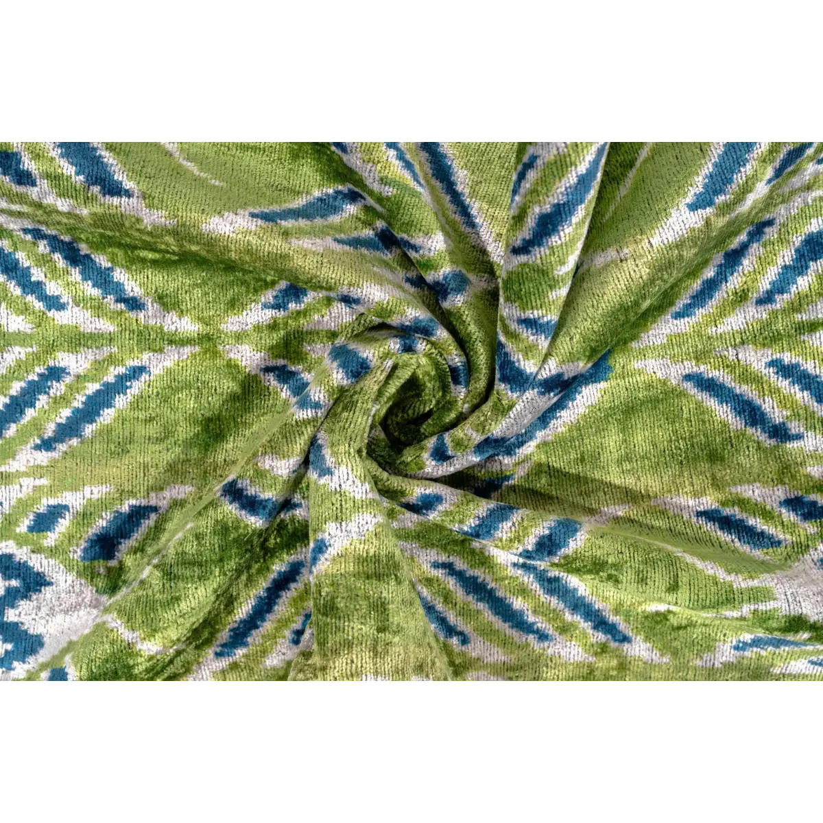 Canvello Organic Handmade Silk Velvet Pillow: 16x24 Inches with Premium Down Feather Insert - Luxury Green Blue