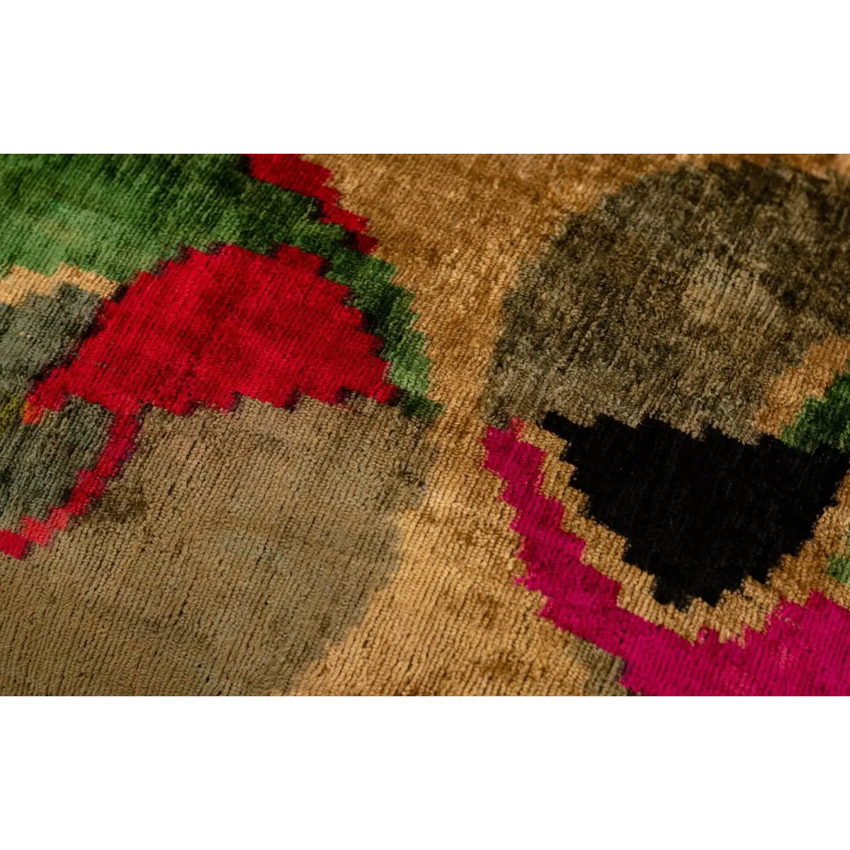 Canvello Organic Handmade Silk Velvet Pillow: 16x24 Inches with Premium Down Feather Insert - Luxury Gold Green Pink