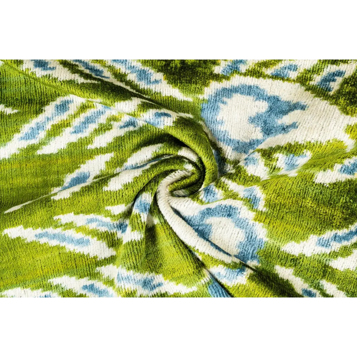 Canvello Organic Handmade Silk Velvet Pillow: 16x24 Inches with Premium Down Feather Insert - Luxury Green Geometric