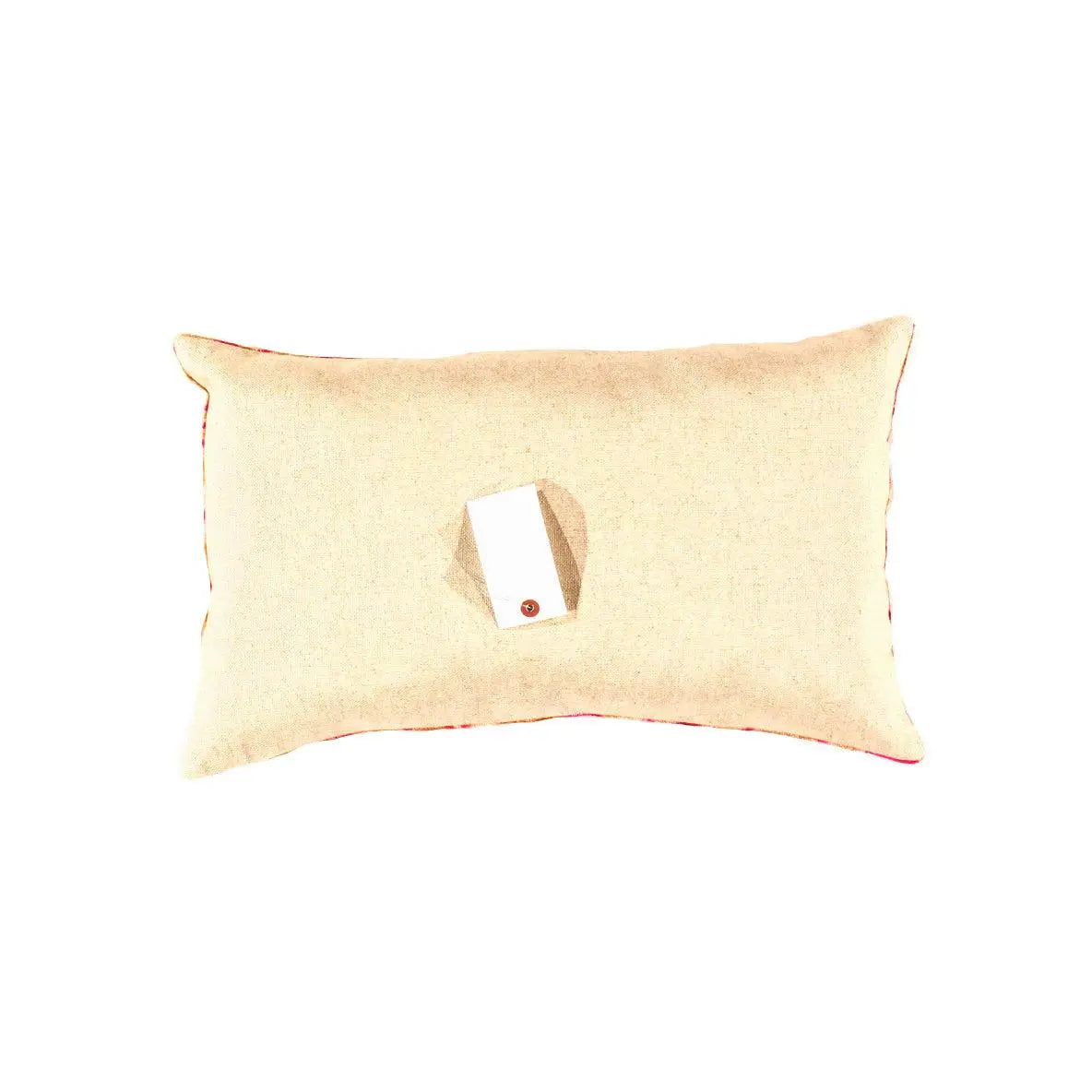 Luxury Silk Velvet Pillow - Pastel Ivory Ikat Lumbar 16’’x24’’ - Canvello