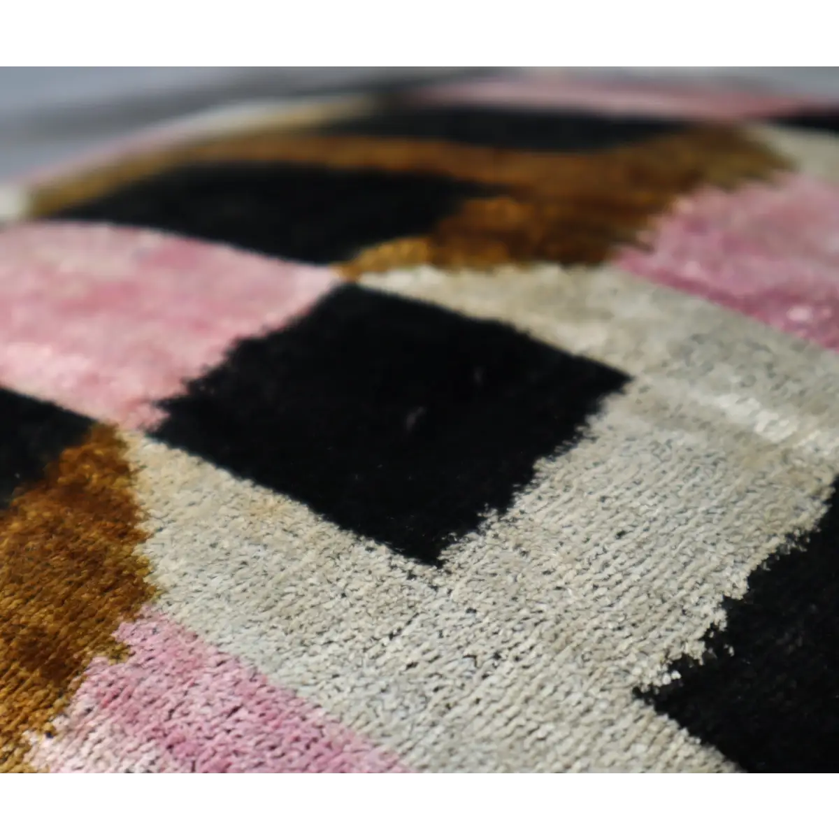 Canvello Pink Brown Handmade 16x16 Silk Velvet Pillow Organic Veg Dyed Down/Feather Filled - Canvello