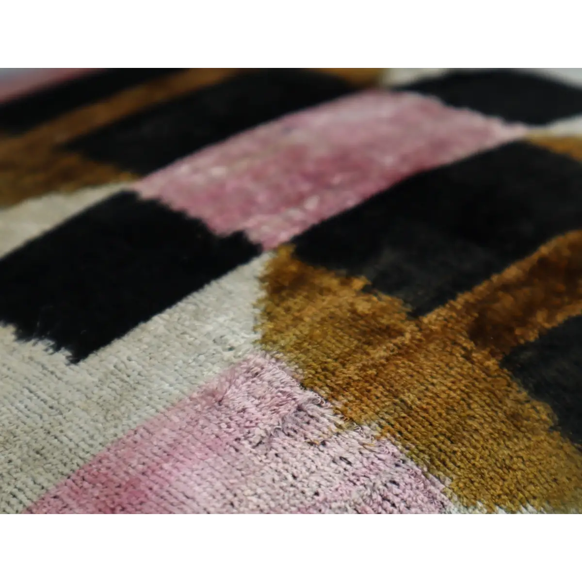 Canvello Pink Brown Handmade 16x16 Silk Velvet Pillow Organic Veg Dyed Down/Feather Filled - Canvello