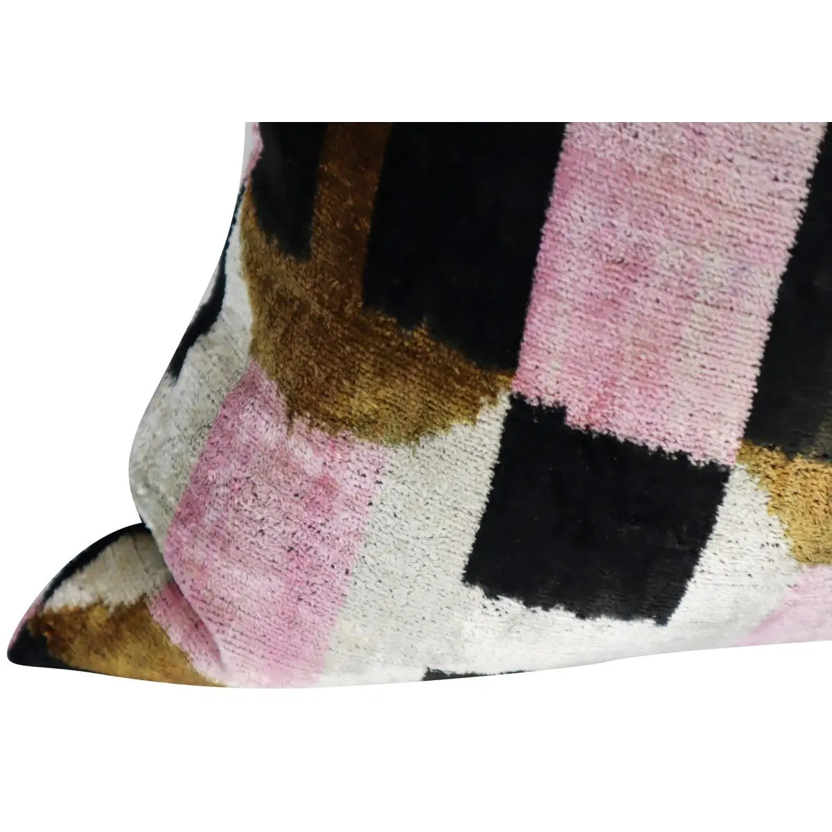 Canvello Pink Brown Handmade 16x16 Silk Velvet Pillow Organic Veg Dyed Down/Feather Filled - Canvello