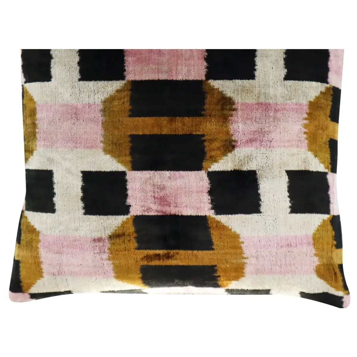 Canvello Pink Brown Handmade 16x16 Silk Velvet Pillow Organic Veg Dyed Down/Feather Filled - Canvello