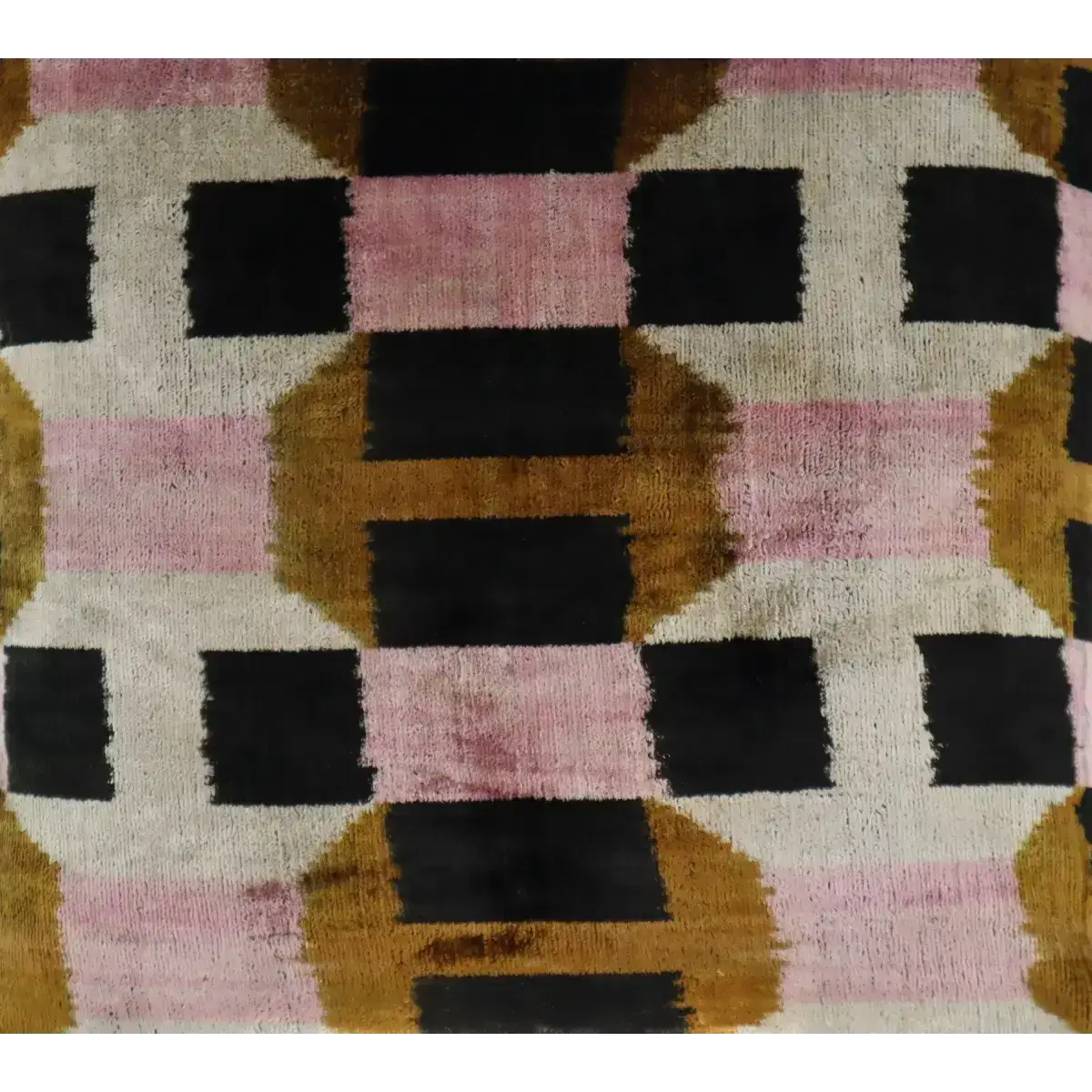 Canvello Pink Brown Handmade 16x16 Silk Velvet Pillow Organic Veg Dyed Down/Feather Filled - Canvello