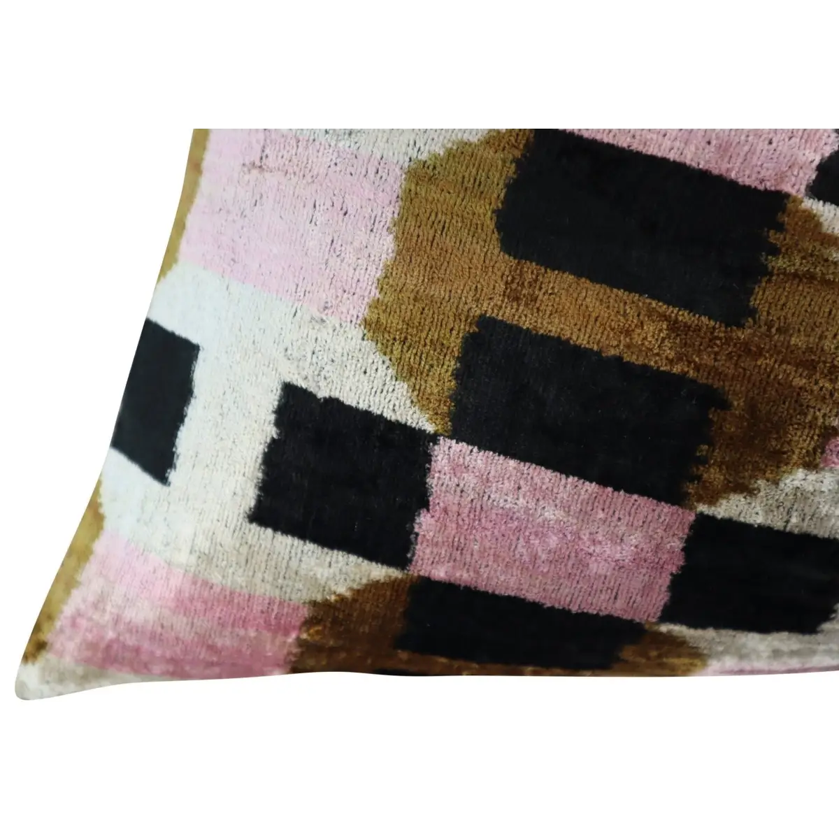 Canvello Pink Brown Handmade 16x24 Silk Velvet Pillow Organic Veg Dyed Down/Feather Filled - Canvello