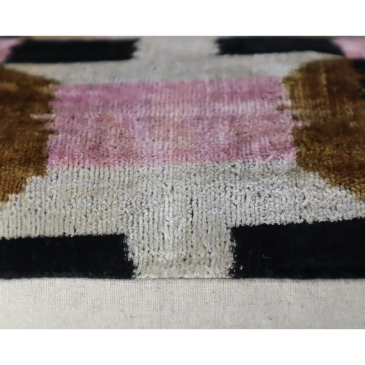 Canvello Pink Brown Handmade 16x24 Silk Velvet Pillow Organic Veg Dyed Down/Feather Filled - Canvello