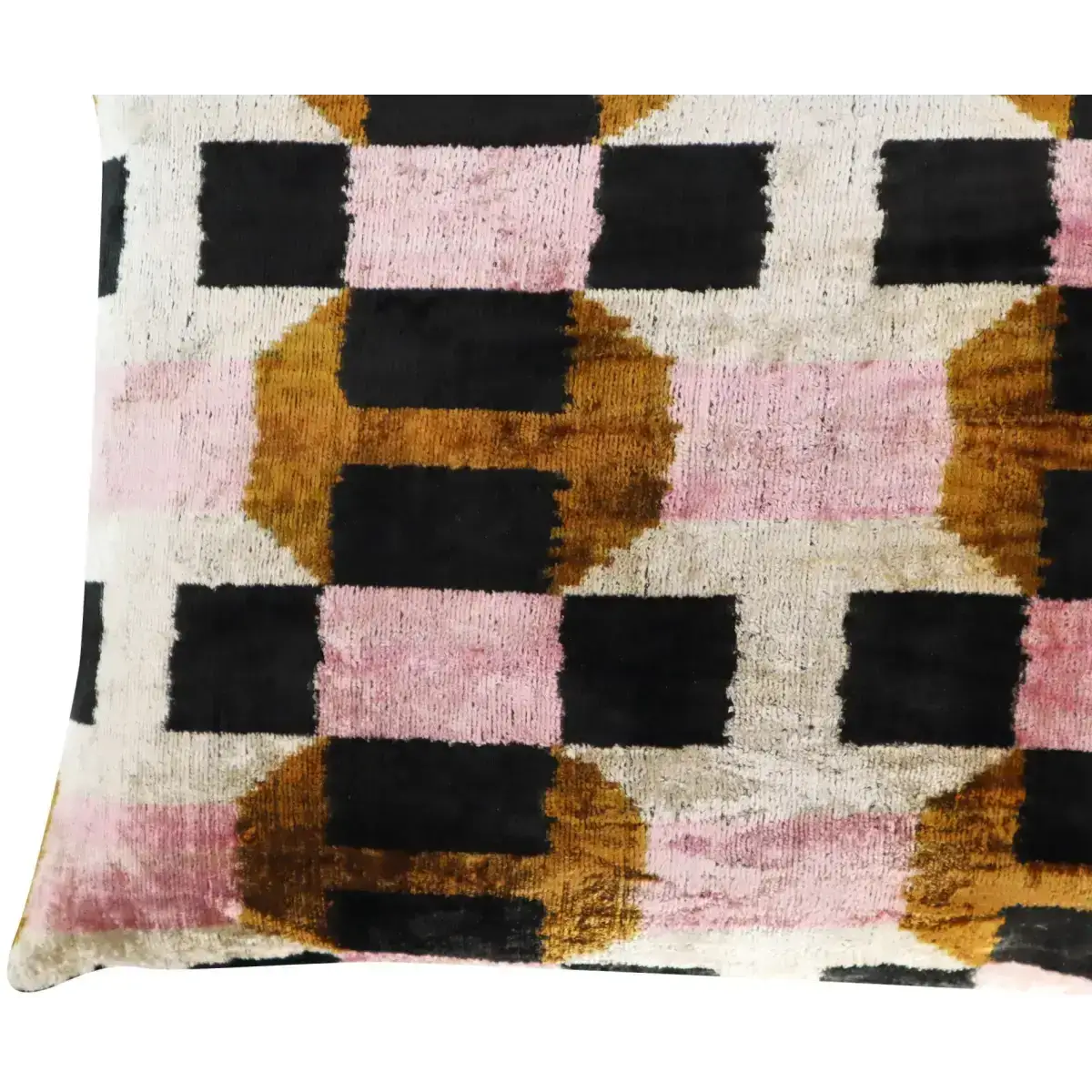 Canvello Pink Brown Handmade 16x24 Silk Velvet Pillow Organic Veg Dyed Down/Feather Filled - Canvello