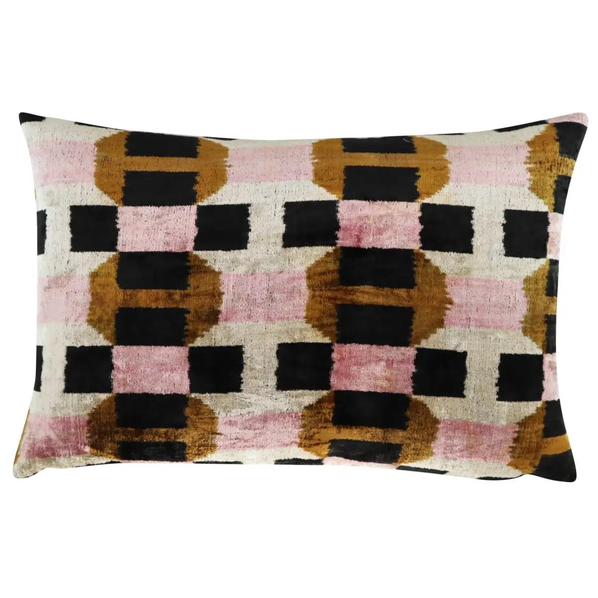 Canvello Pink Brown Handmade 16x24 Silk Velvet Pillow Organic Veg Dyed Down/Feather Filled - 16x24 in - Canvello