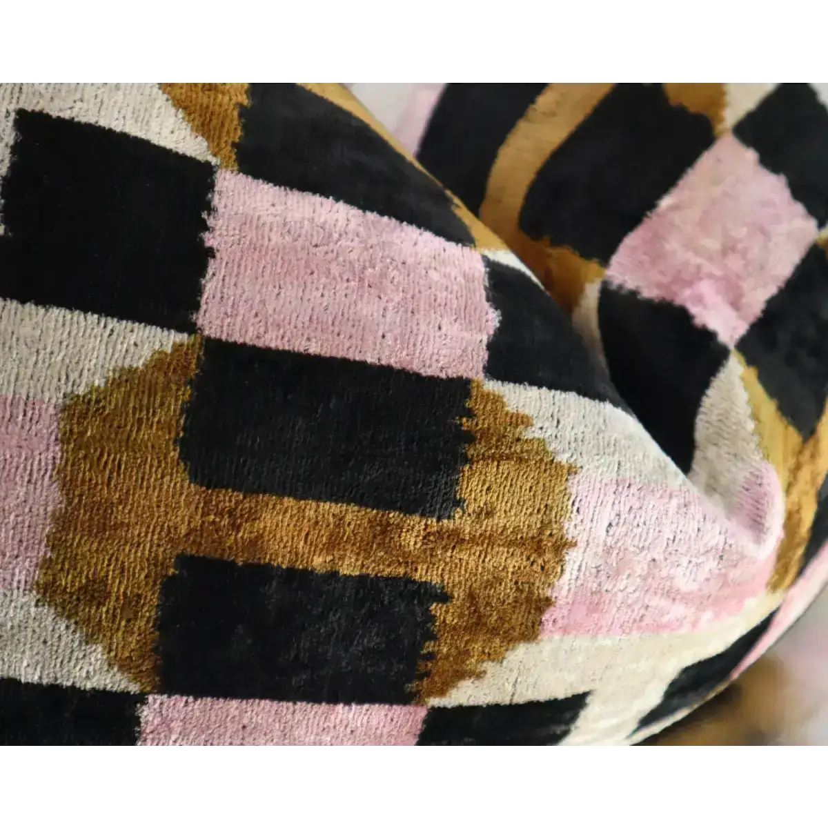 Canvello Pink Brown Handmade 16x24 Silk Velvet Pillow Organic Veg Dyed Down/Feather Filled - Canvello