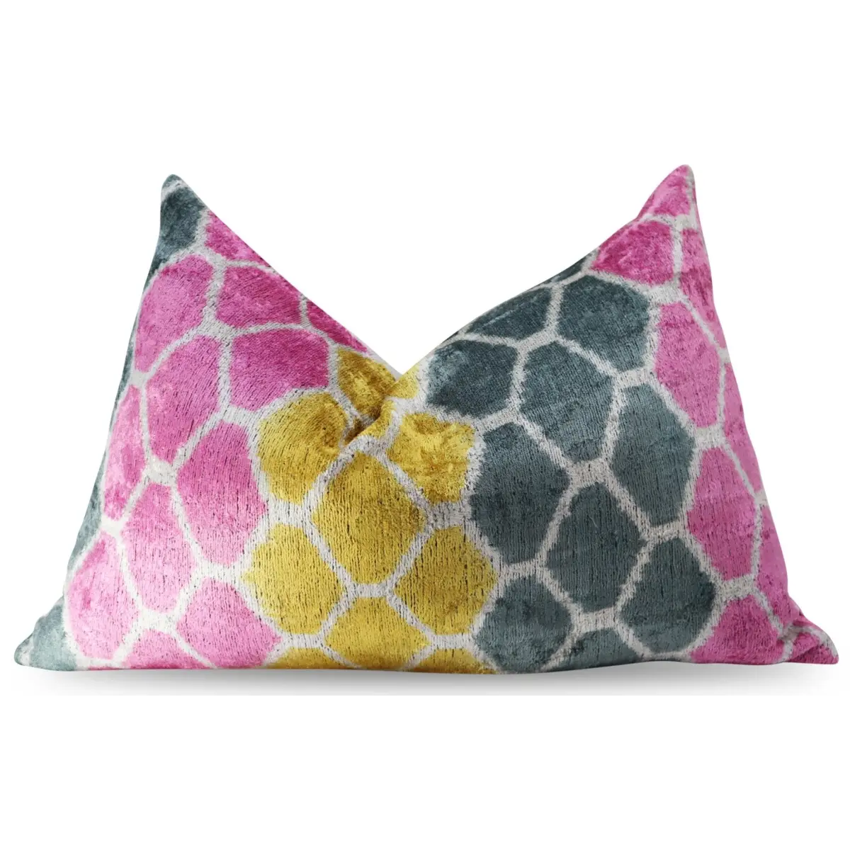 Canvello Pink Gold Gray Hexagon Pillows For Couch - 16x24 - Canvello