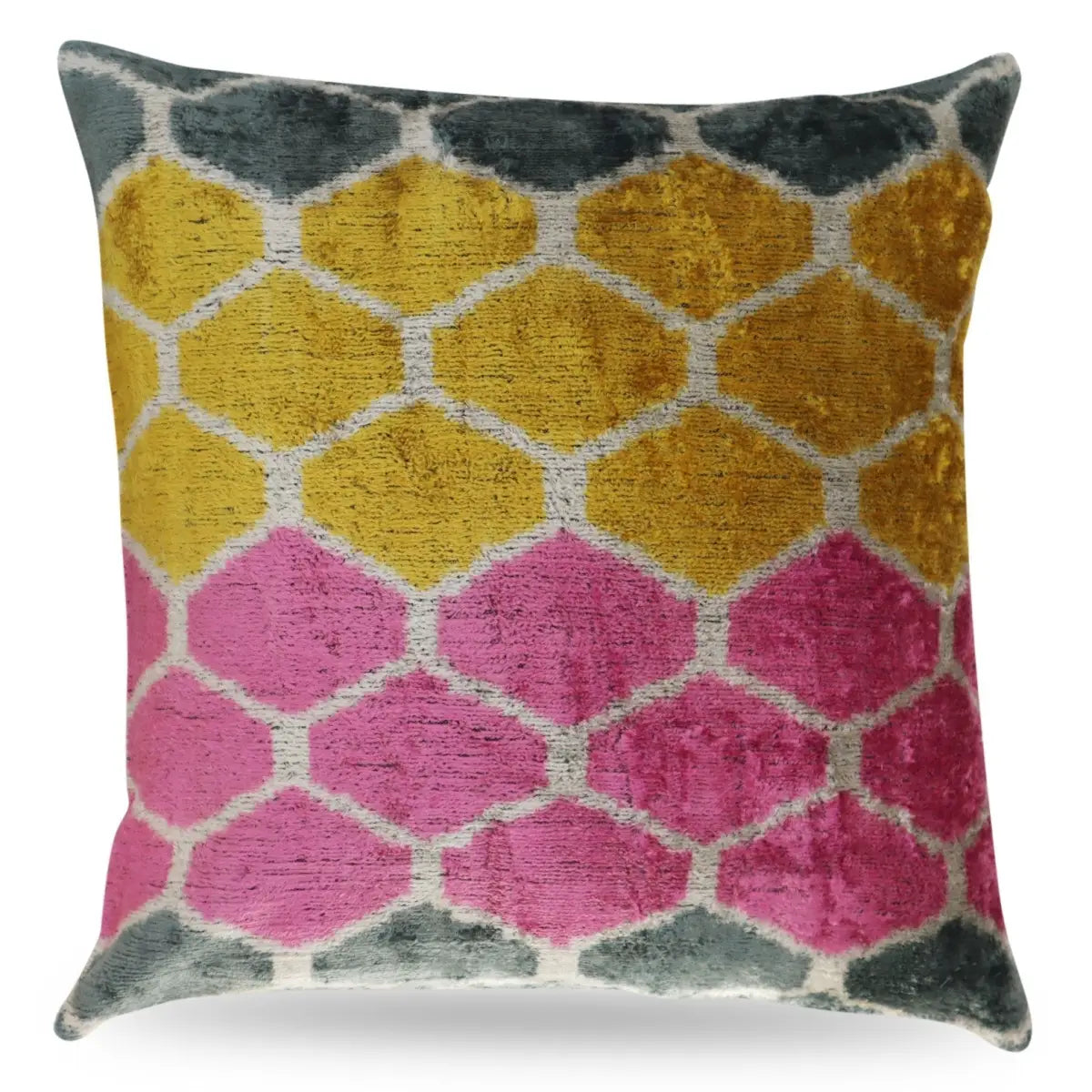 Canvello Pink Gold Gray Pillows With Luxury Decorative Cover - 16x16 - Canvello