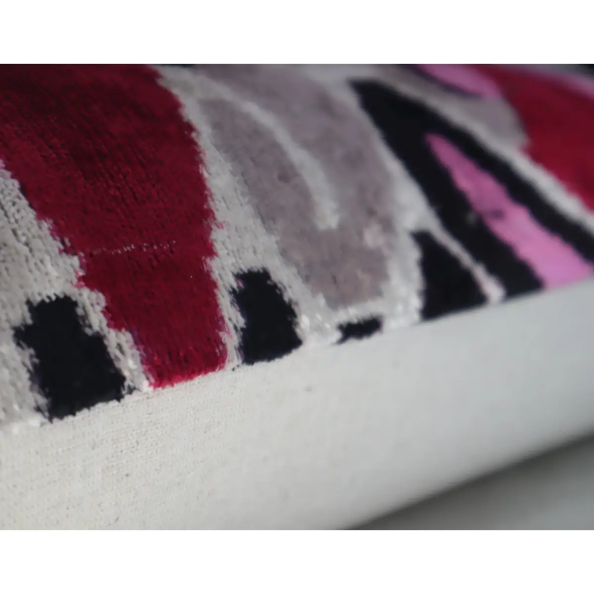 Canvello Pink Gray Handmade 16x24 Silk Velvet Pillow Organic Veg Dyed Down/Feather Filled - Canvello