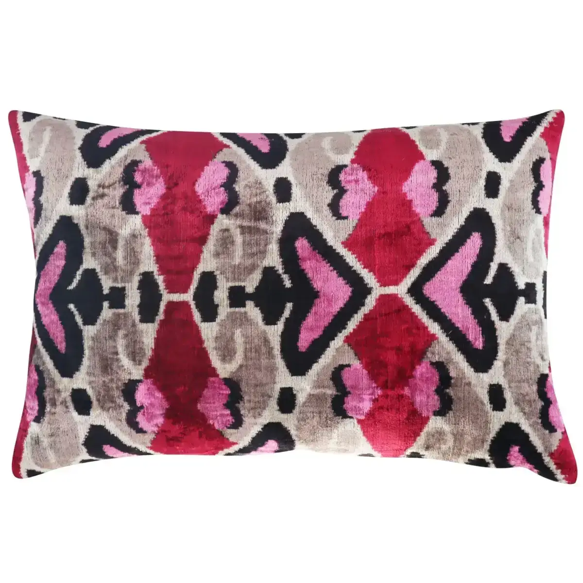 Canvello Pink Gray Handmade 16x24 Silk Velvet Pillow Organic Veg Dyed Down/Feather Filled - Canvello