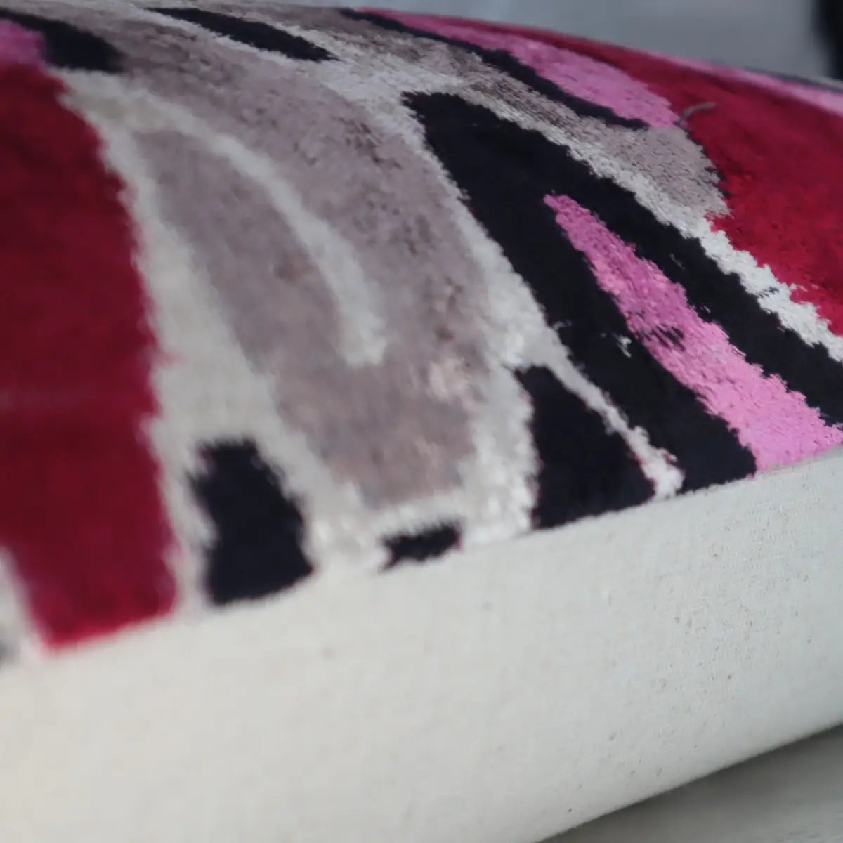 Canvello Pink Gray Handmade 16x24 Silk Velvet Pillow Organic Veg Dyed Down/Feather Filled - Canvello