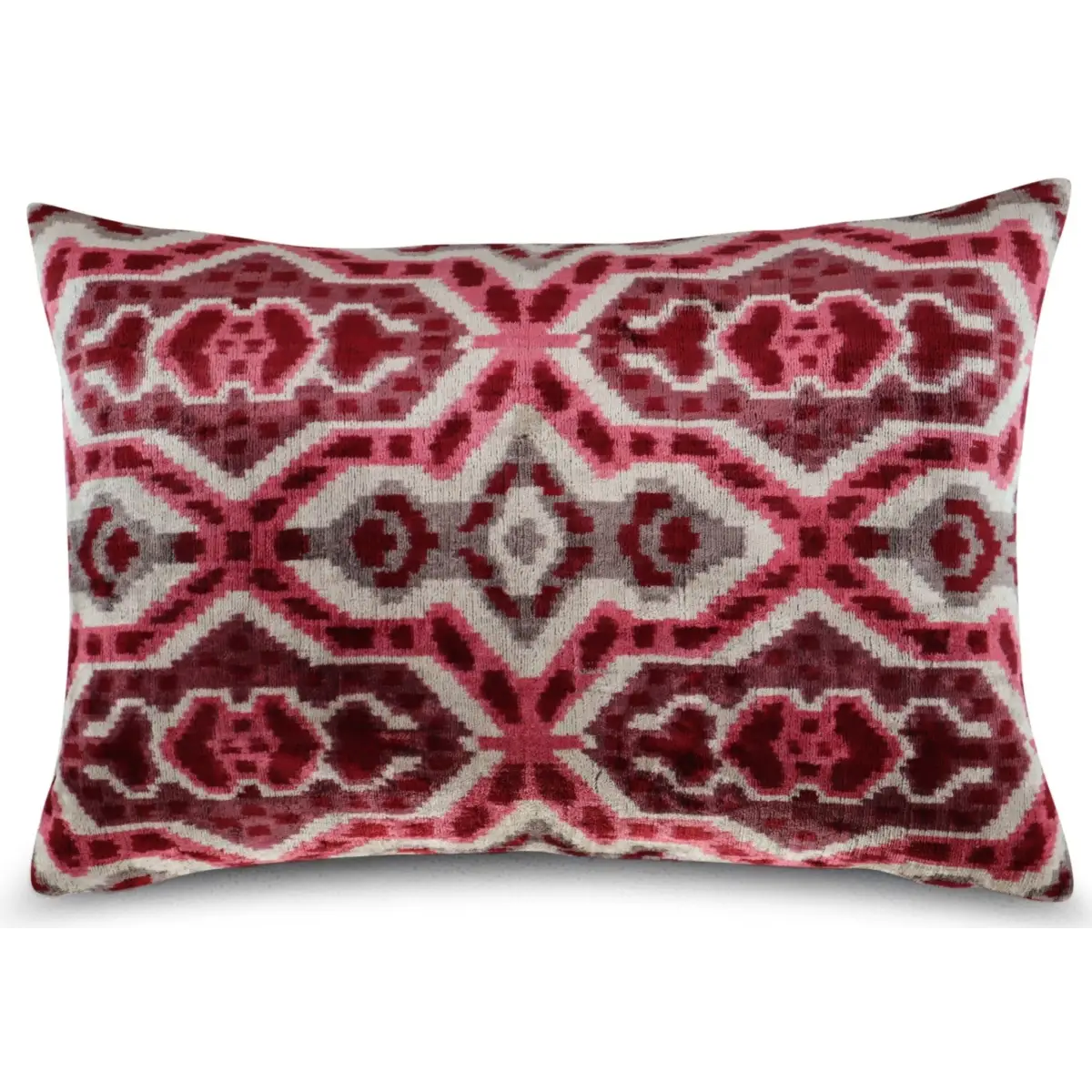 Canvello Pink Gray Handmade 16x24 Silk Velvet Pillow Organic Veg Dyed Down/Feather Filled - Canvello