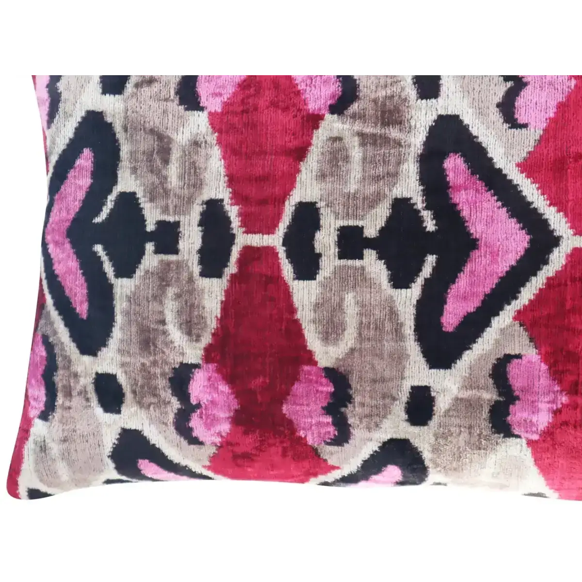 Canvello Pink Gray Handmade 16x24 Silk Velvet Pillow Organic Veg Dyed Down/Feather Filled - Canvello