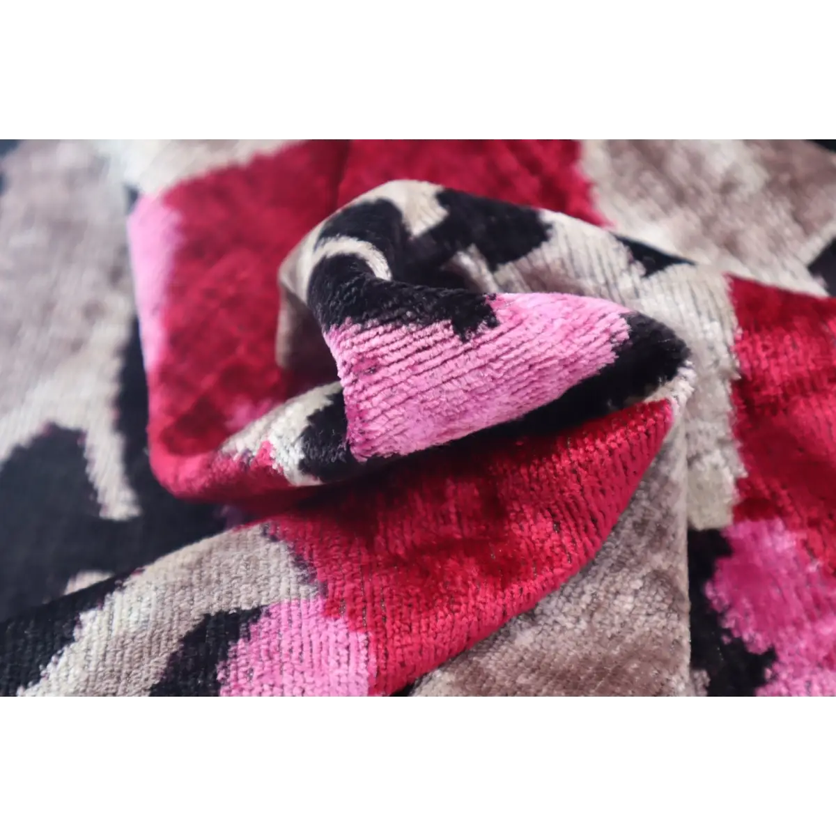 Canvello Pink Gray Handmade 16x24 Silk Velvet Pillow Organic Veg Dyed Down/Feather Filled - Canvello