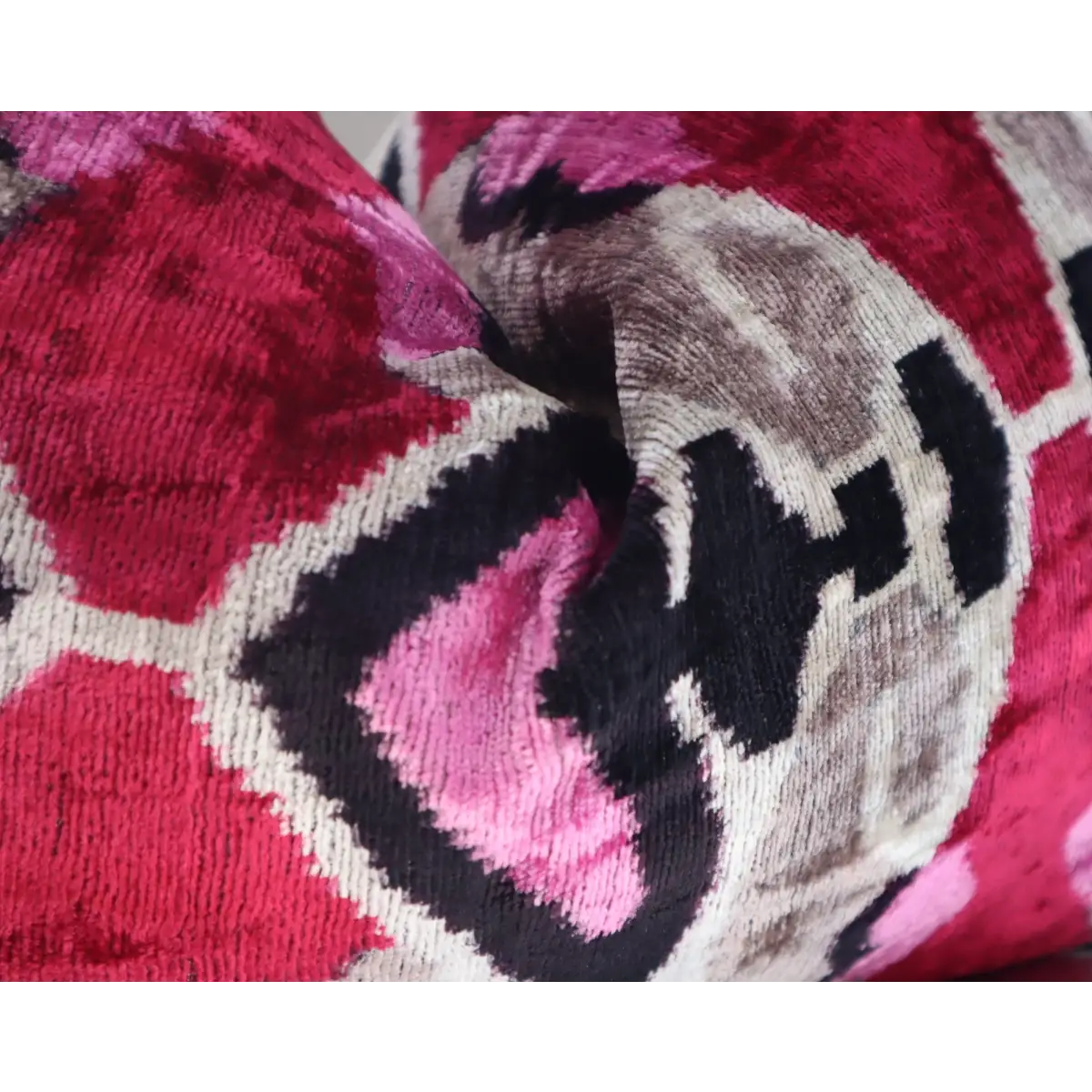 Canvello Pink Gray Handmade 16x24 Silk Velvet Pillow Organic Veg Dyed Down/Feather Filled - Canvello