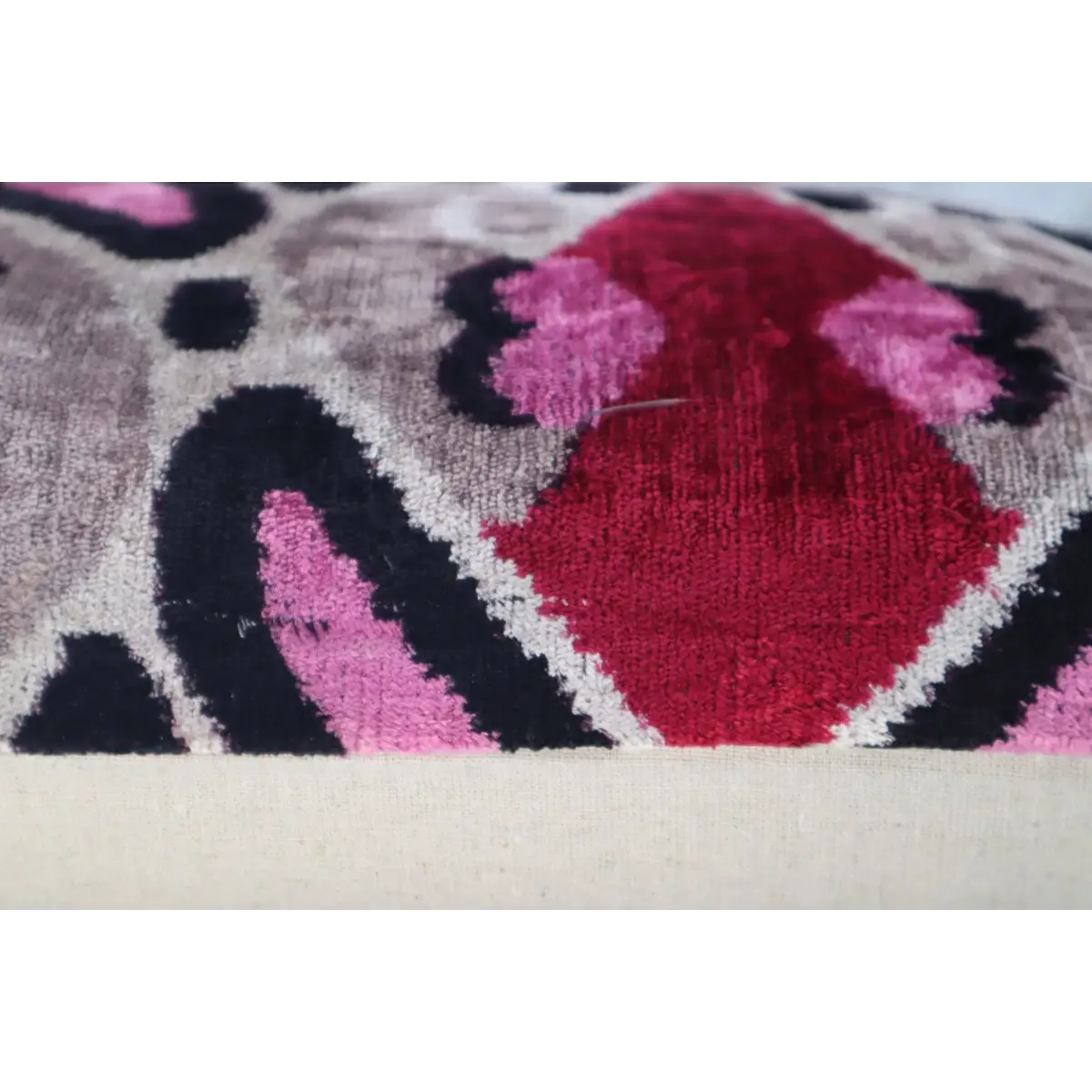 Canvello Pink Gray Handmade 16x24 Silk Velvet Pillow Organic Veg Dyed Down/Feather Filled - Canvello