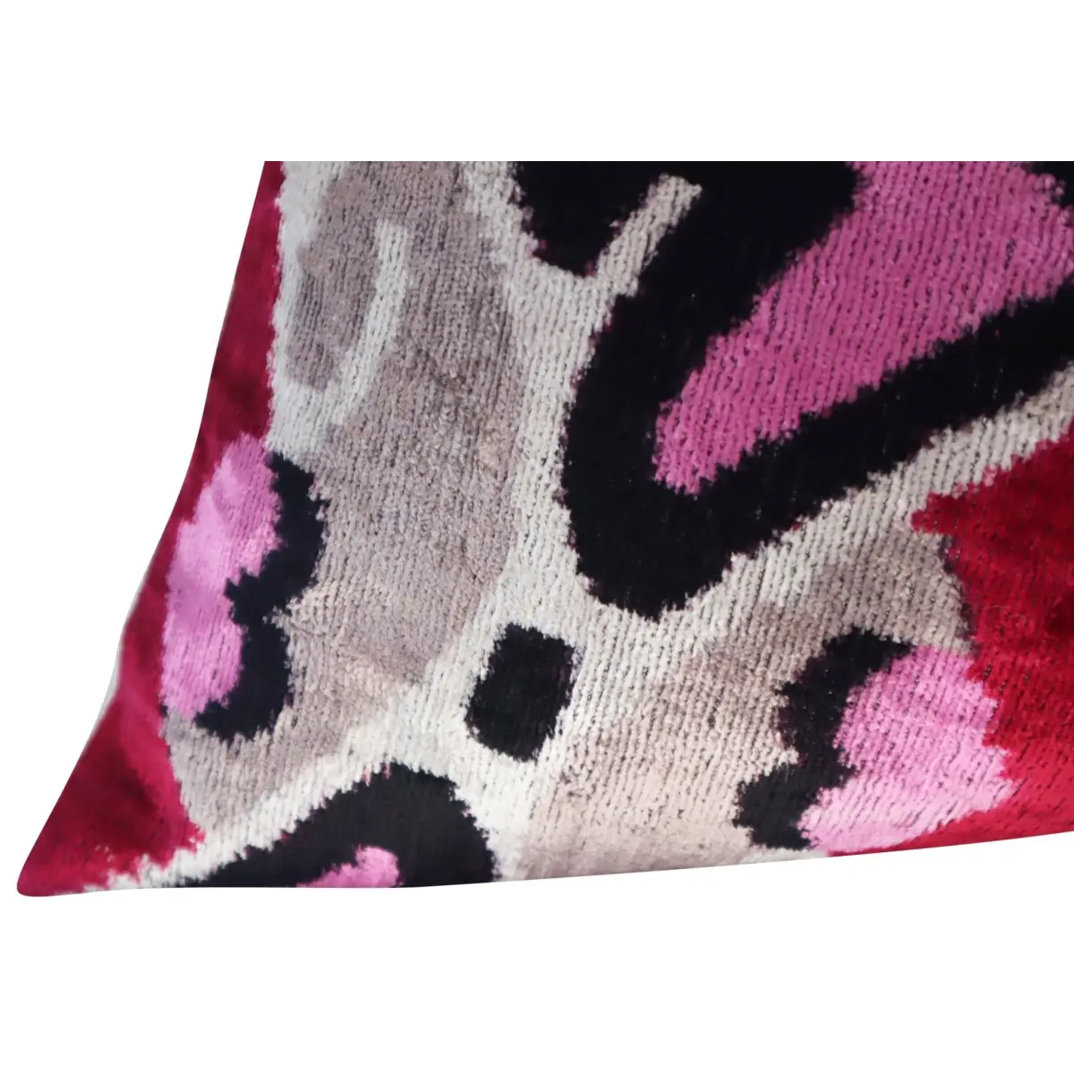 Canvello Pink Gray Handmade 16x24 Silk Velvet Pillow Organic Veg Dyed Down/Feather Filled - Canvello