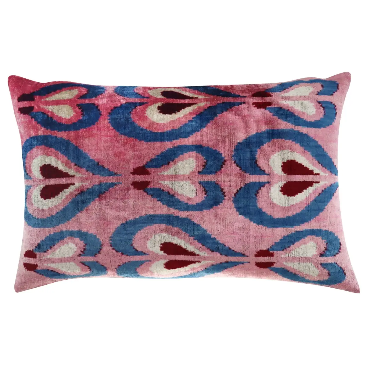 Canvello Pink Handmade 16x24 Silk Velvet Pillow Organic Veg Dyed Down/Feather Filled - Canvello