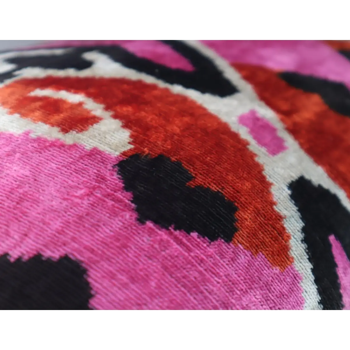 Canvello Pink Orange Handmade 16x24 Silk Velvet Pillow Organic Veg Dyed Down/Feather Filled - Canvello