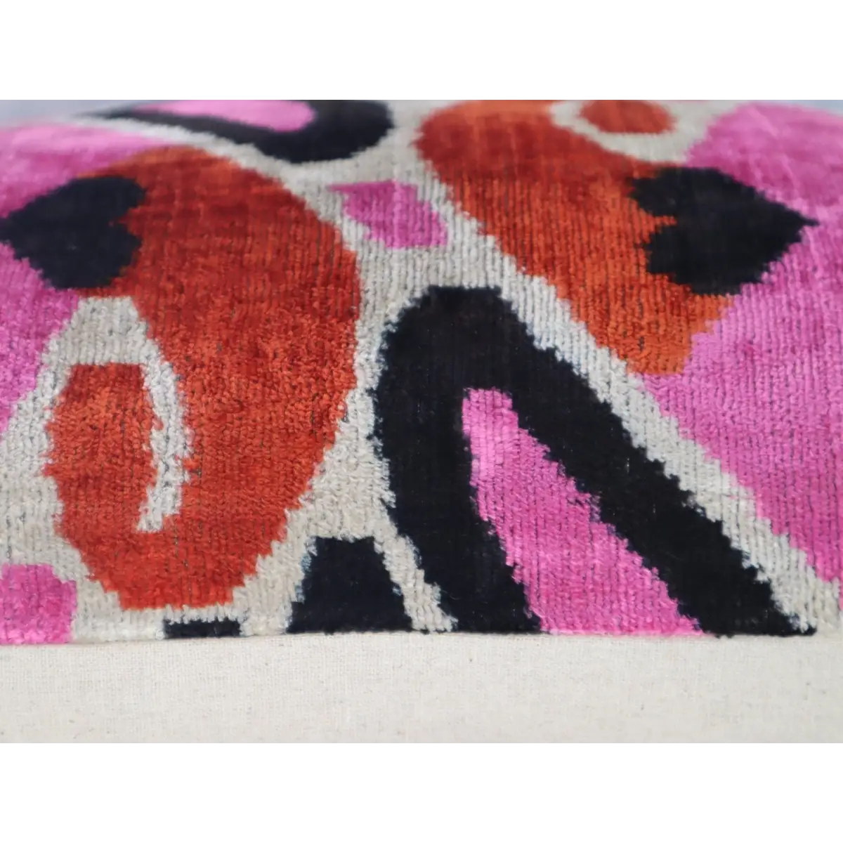 Canvello Pink Orange Handmade 16x24 Silk Velvet Pillow Organic Veg Dyed Down/Feather Filled - Canvello