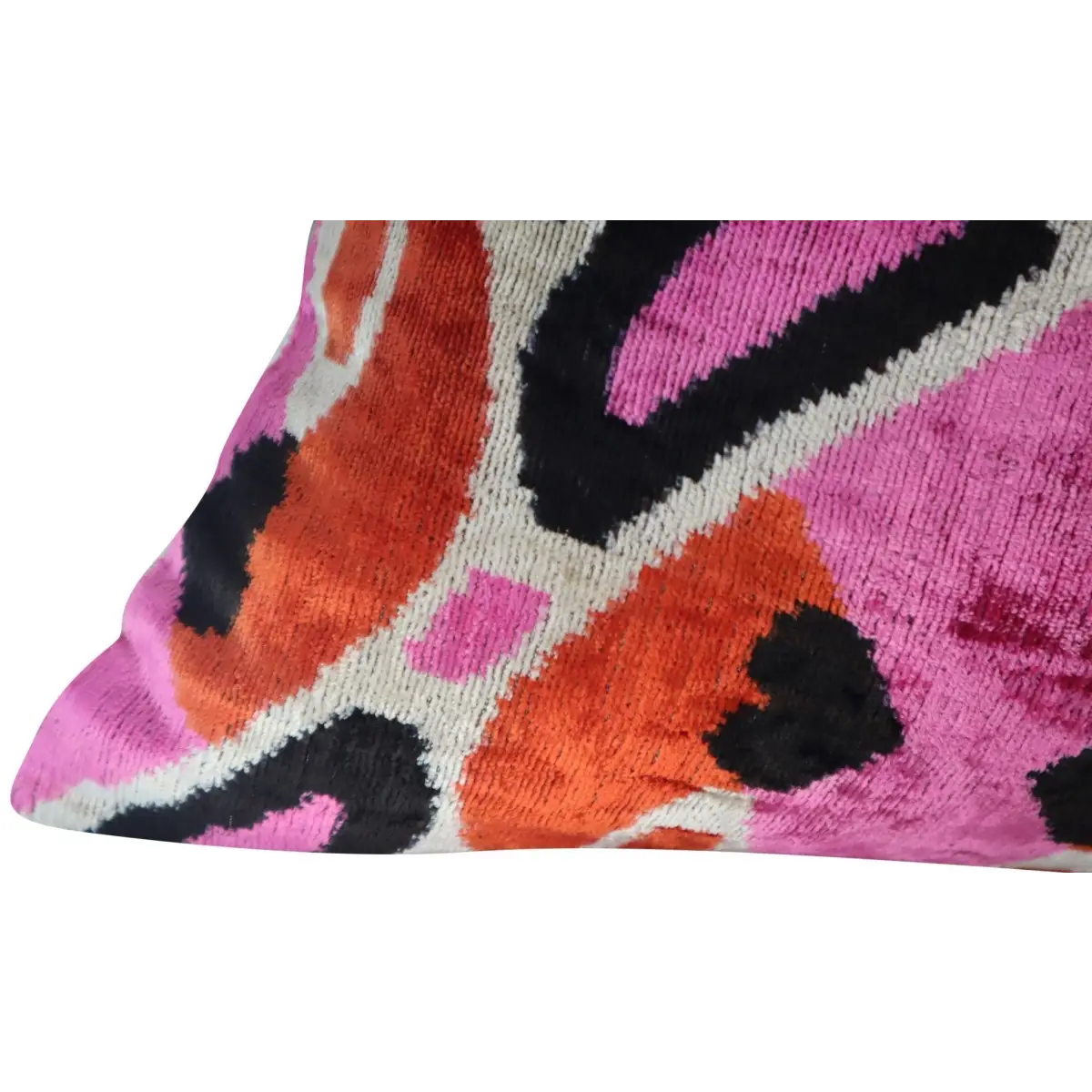 Canvello Pink Orange Handmade 16x24 Silk Velvet Pillow Organic Veg Dyed Down/Feather Filled - Canvello