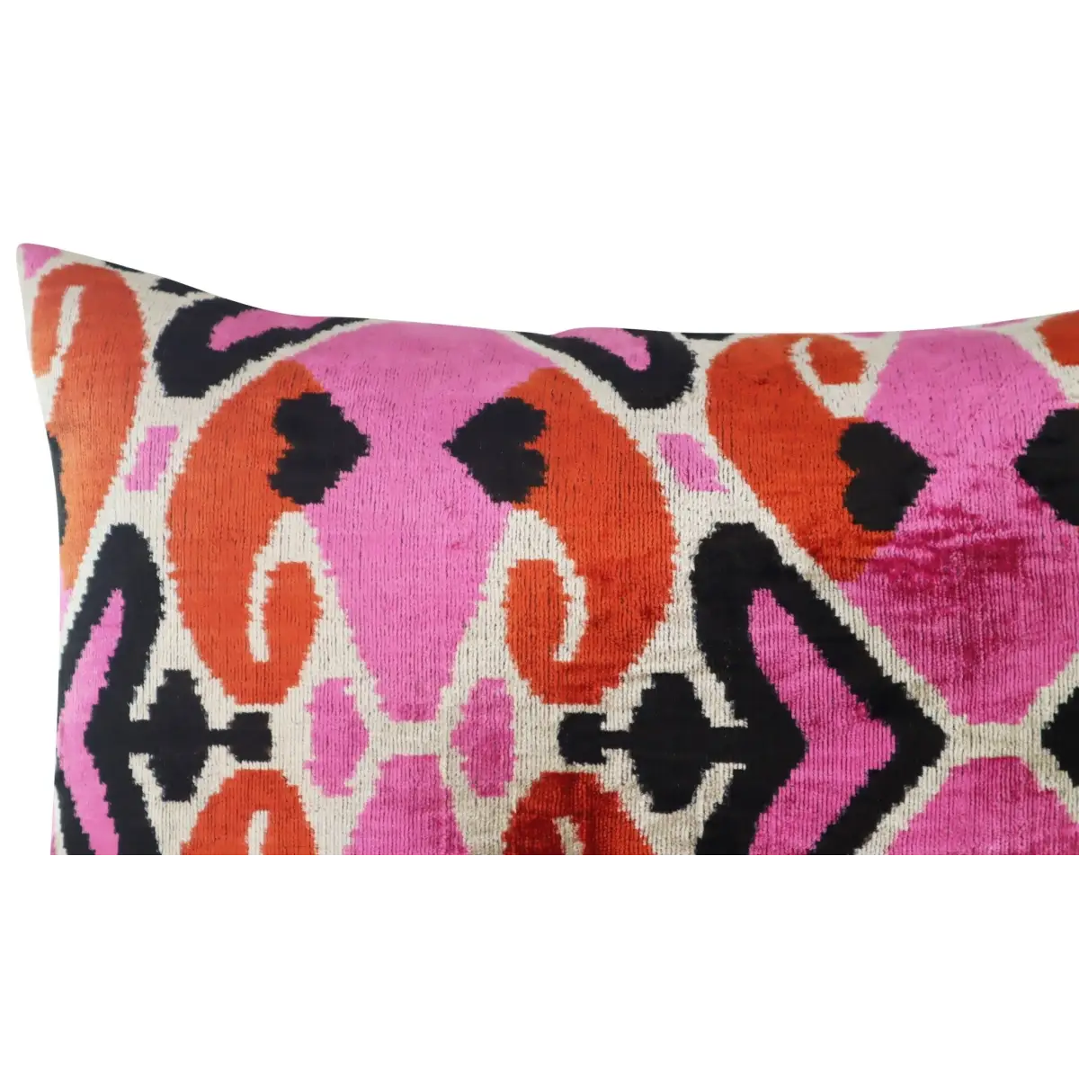 Canvello Pink Orange Handmade 16x24 Silk Velvet Pillow Organic Veg Dyed Down/Feather Filled - Canvello