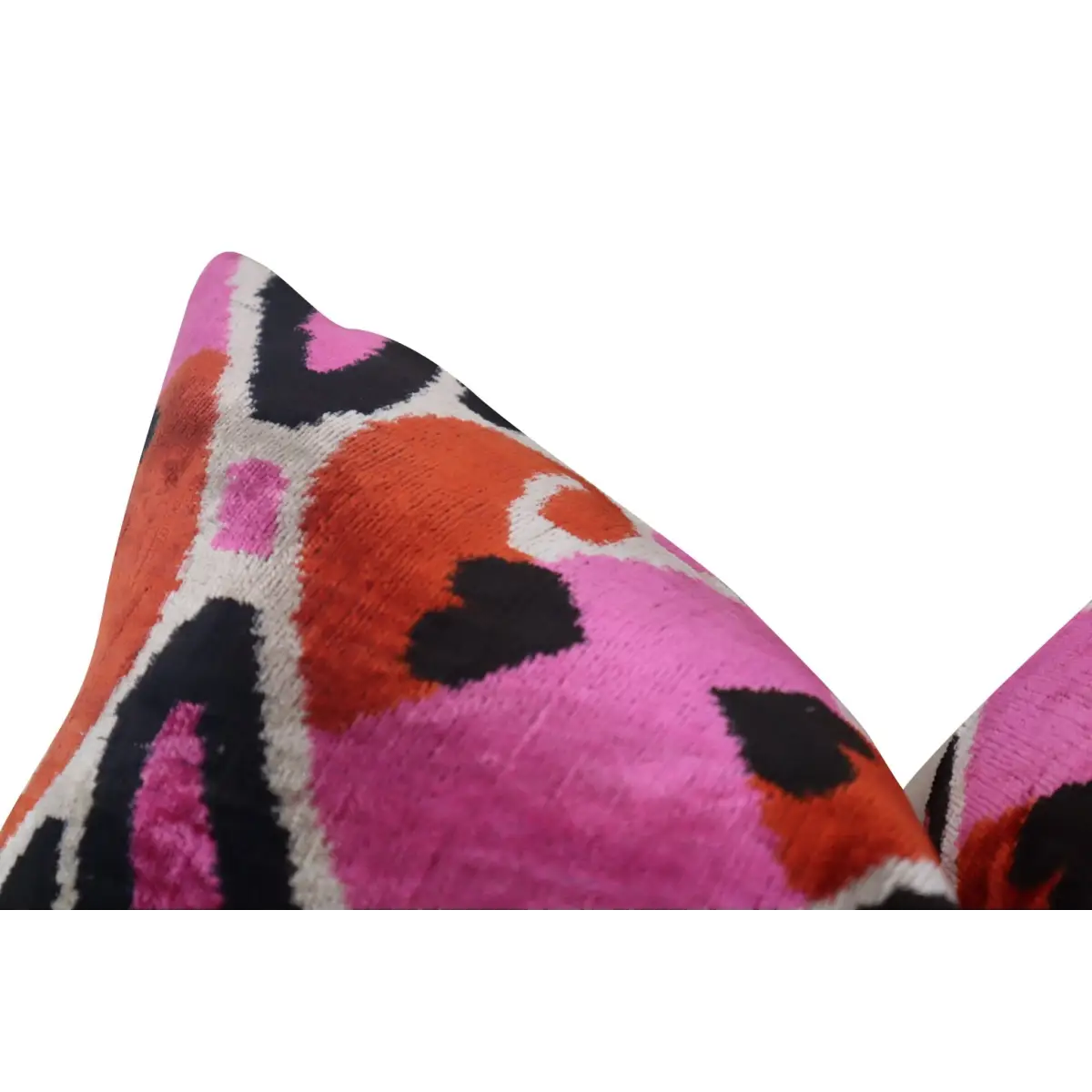 Canvello Pink Orange Handmade 16x24 Silk Velvet Pillow Organic Veg Dyed Down/Feather Filled - Canvello
