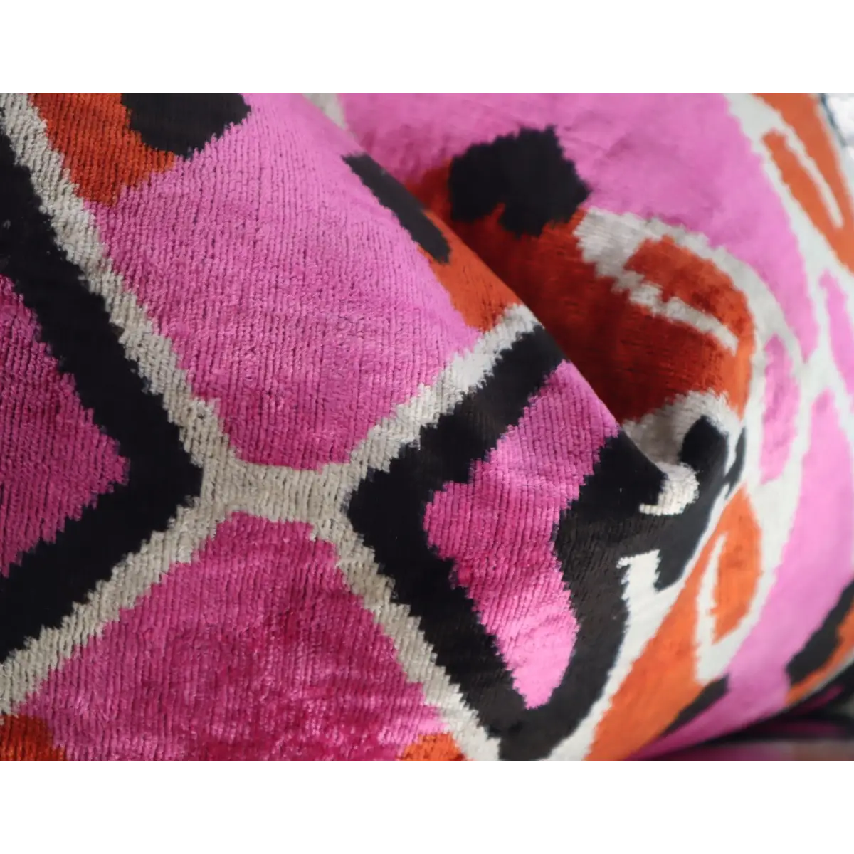 Canvello Pink Orange Handmade 16x24 Silk Velvet Pillow Organic Veg Dyed Down/Feather Filled - Canvello
