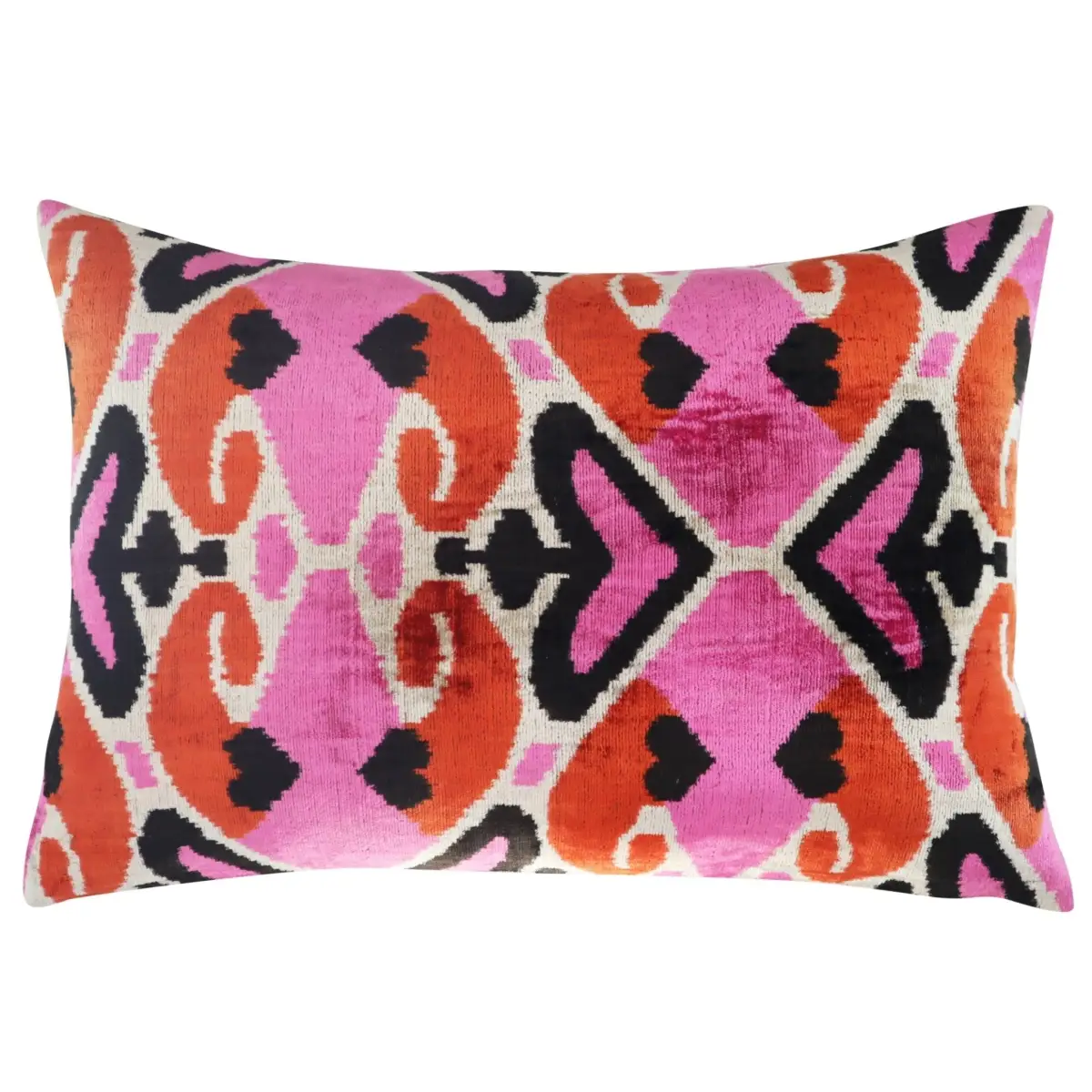 Canvello Pink Orange Handmade 16x24 Silk Velvet Pillow Organic Veg Dyed Down/Feather Filled - Canvello