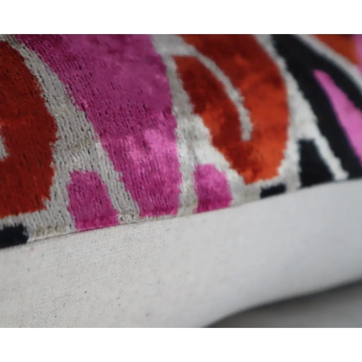 Canvello Pink Orange Handmade 16x24 Silk Velvet Pillow Organic Veg Dyed Down/Feather Filled - Canvello
