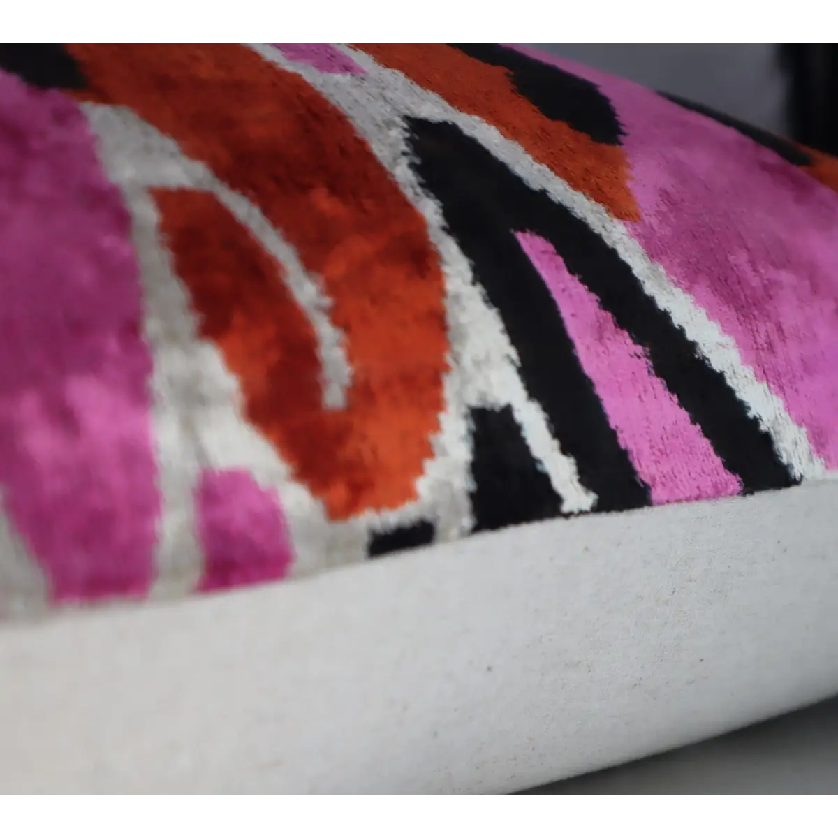 Canvello Pink Orange Handmade 16x24 Silk Velvet Pillow Organic Veg Dyed Down/Feather Filled - Canvello